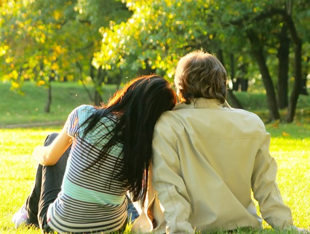 Young happy couple outdoors