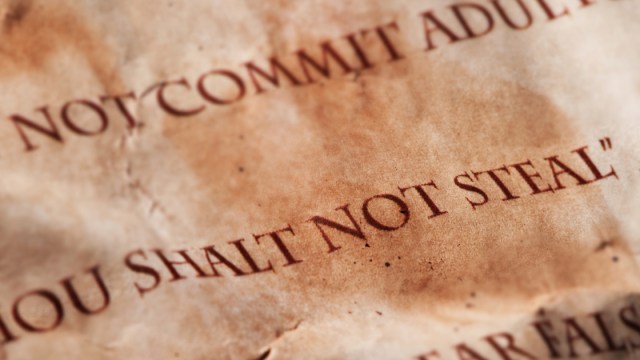 Eight commandment, thou shalt not steal